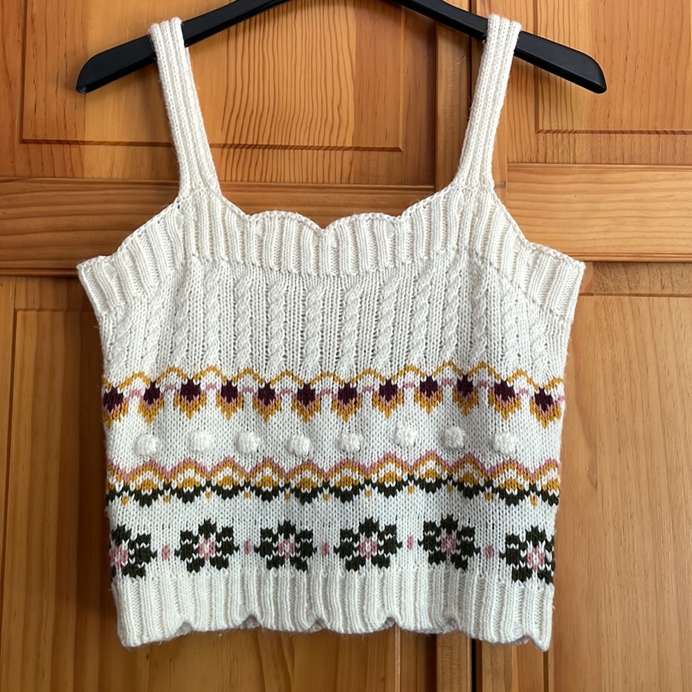 Blu Pepper Floral-Knit Tank Top - Picture 4 of 5